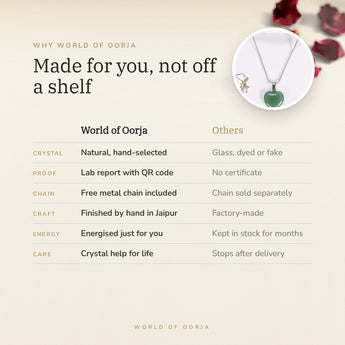 Why World of Oorja – Green Aventurine Heart Pendant made for you, finished by hand in Jaipur