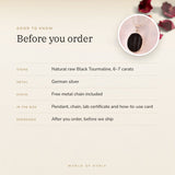 Raw Black Tourmaline Pendant – good to know before you order: what is in the box, energised after order