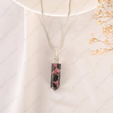 Natural Rhodonite Pencil Pendant