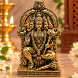 Panchmukhi Hanuman idol in Panchdhatu gold finish