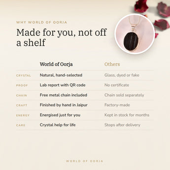 Why World of Oorja – Raw Black Tourmaline Pendant made for you, finished by hand in Jaipur