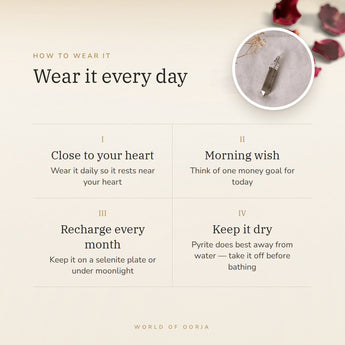 How to wear your Pyrite Pencil Pendant – daily wear, morning wish, recharge on selenite or moonlight