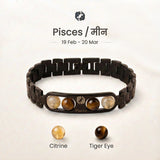 Pisces zodiac bracelet with Citrine and Tiger Eye – Meen rashi crystal bracelet