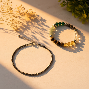 World of Oorja Rajyog Combo with Dhan Yog Bracelet and Pyrite Anklet