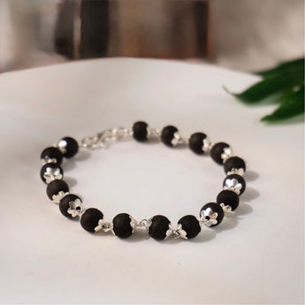 Silver Plated Karungali Bead Bracelet – image 3
