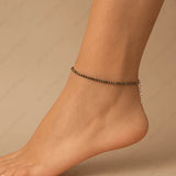 Natural pyrite anklet – lab-certified energised pyrite beads for money attraction – World of Oorja