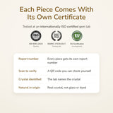 Pyrite Cylinder Bracelet lab certificate – tested at an ISO certified gem lab