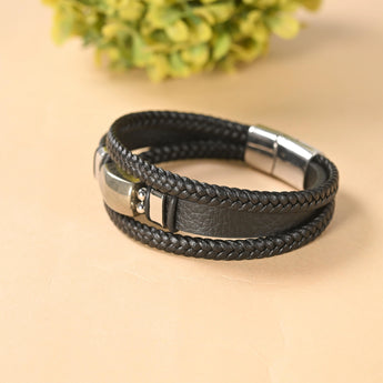 Pyrite Leather Bracelet – image 4
