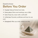 Pyrite Pyramid (Indian Origin) – good to know before you order