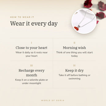 How to wear your Carnelian Heart Pendant – daily wear, morning wish, recharge on selenite or moonlight