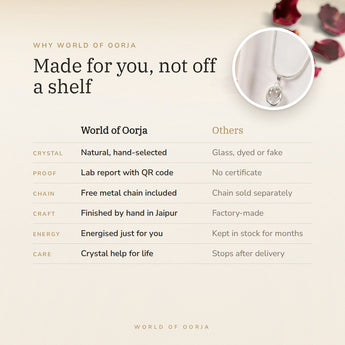 Why World of Oorja – Clear Quartz (Sphatik) Pendant made for you, finished by hand in Jaipur