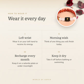 How to wear your Virgo Zodiac Bracelet – left wrist, morning wish, recharge on selenite or moonlight