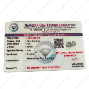 Rainbow Moonstone Studs - WorldOfOorja