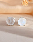 Rainbow Moonstone Studs - WorldOfOorja