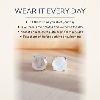 How to wear your Rainbow Moonstone Studs