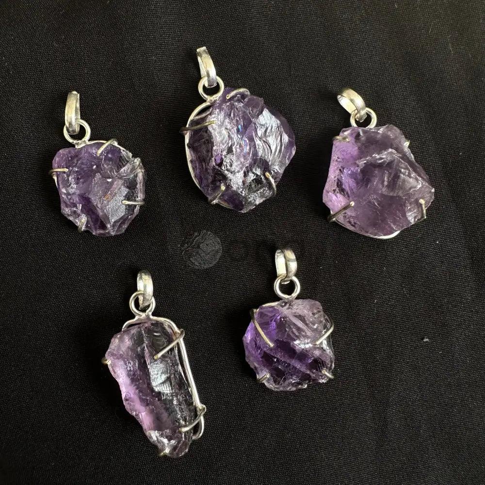 Raw Amethyst Pendant - WorldOfOorja