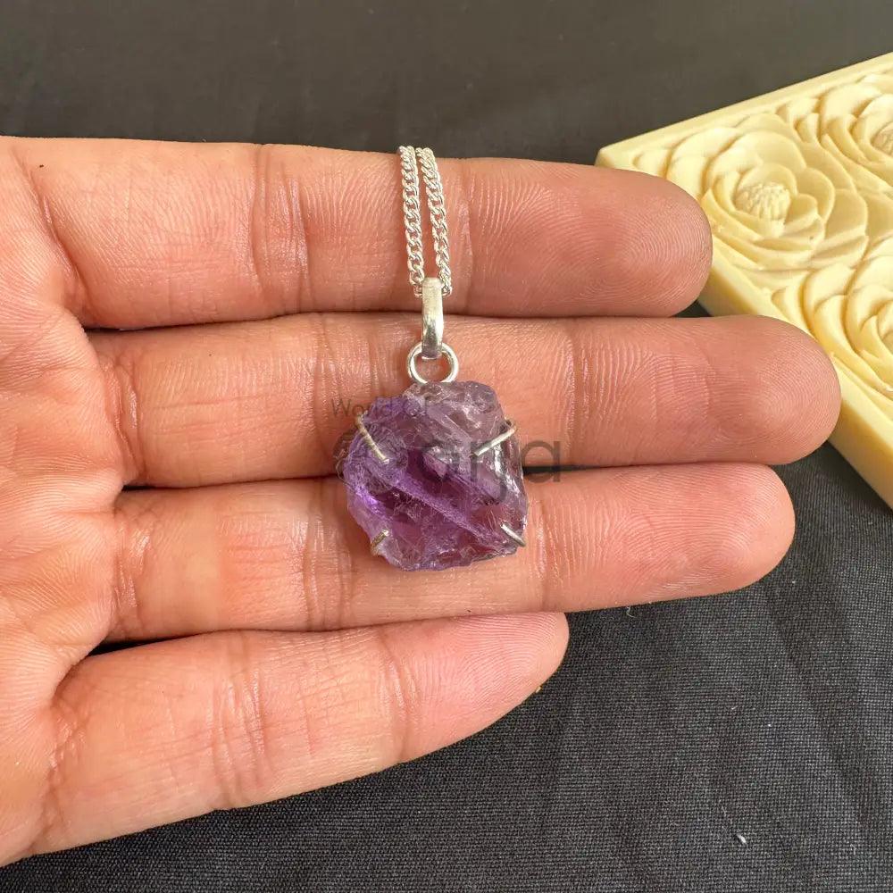 Raw Amethyst Pendant - WorldOfOorja