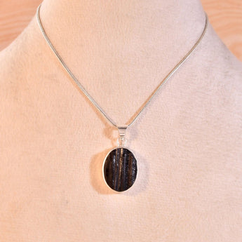 Raw Black Tourmaline Pendant - WorldOfOorja