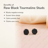 Benefits of Raw Black Tourmaline Studs – World of Oorja