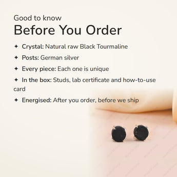 Raw Black Tourmaline Studs – good to know before you order
