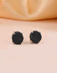 Raw Black Tourmaline Studs - WorldOfOorja