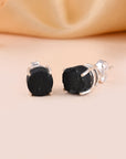 Raw Black Tourmaline Studs - WorldOfOorja