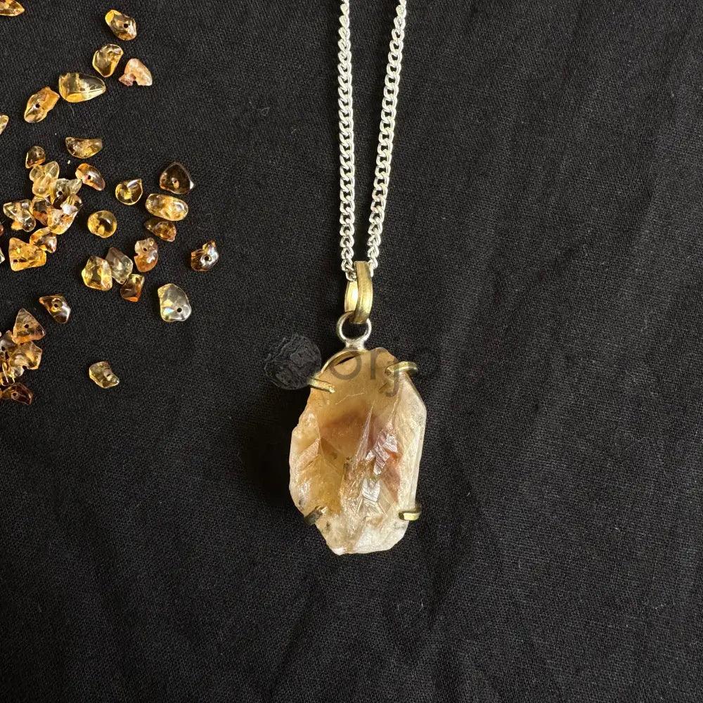 Raw Citrine Pendant - WorldOfOorja