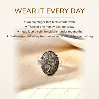 How to wear your Raw Pyrite Ring