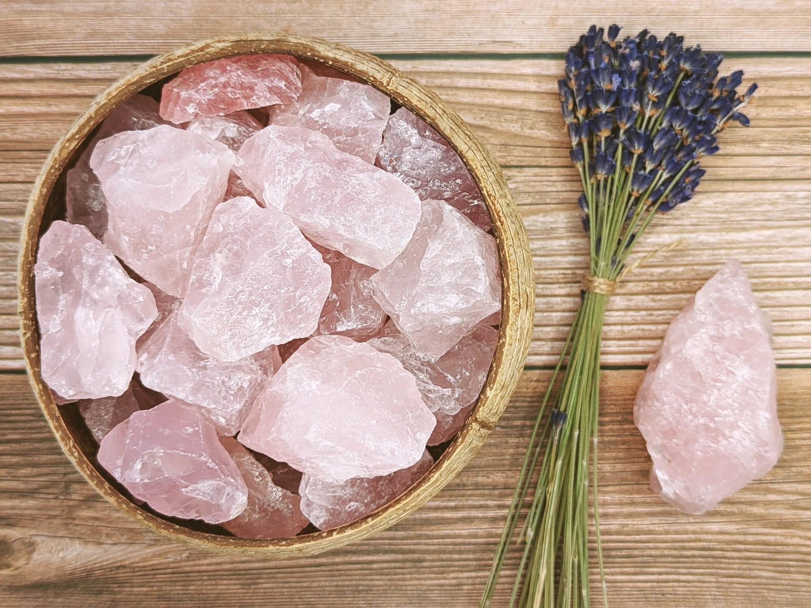 Raw Rose Quartz Crystal Cluster - WorldOfOorja