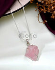 Raw Rose Quartz Pendant