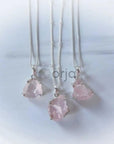 Raw Rose Quartz Pendant - WorldOfOorja