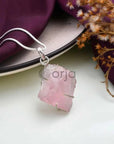 Raw Rose Quartz Pendant - WorldOfOorja