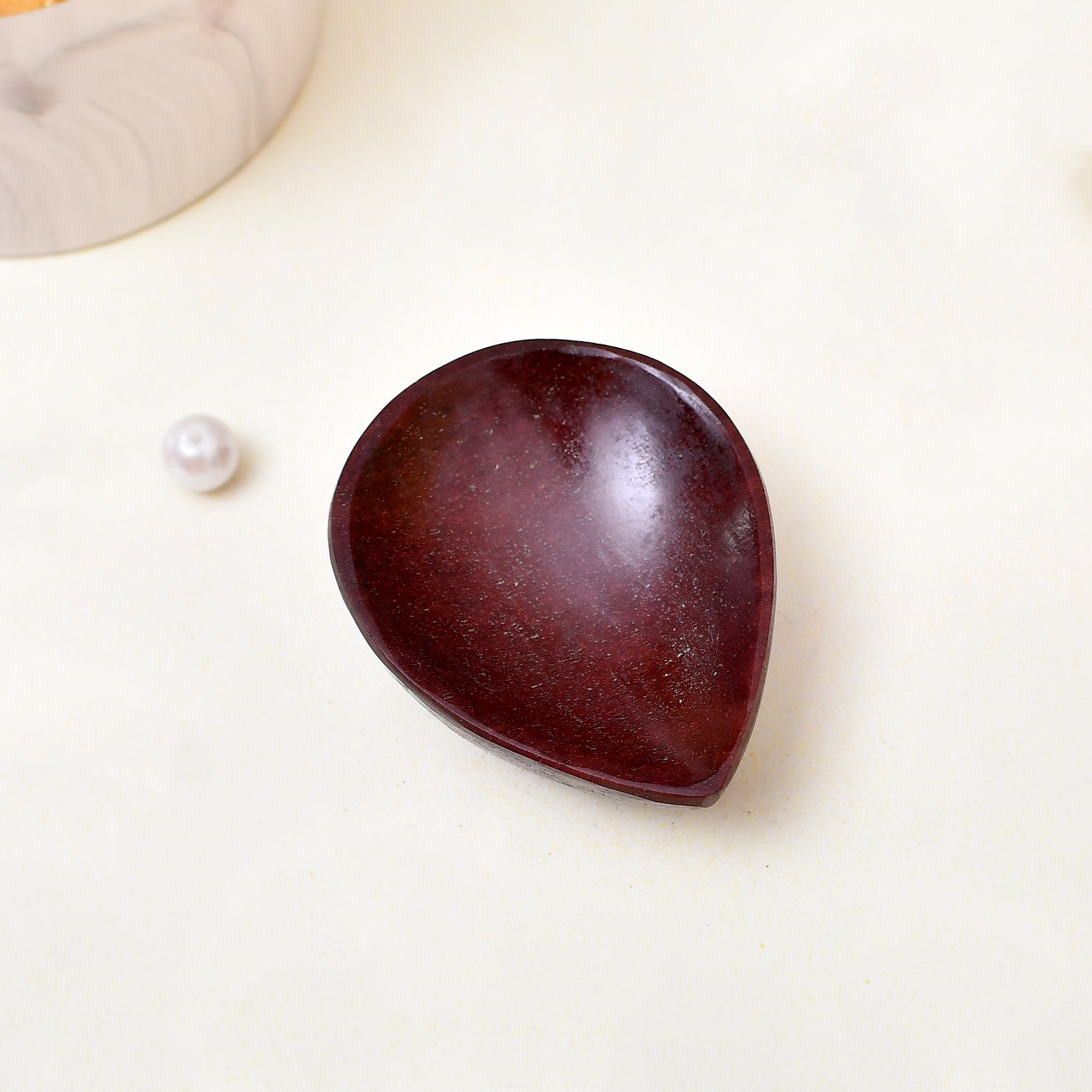 Red Aventurine Crystal Diya - WorldOfOorja