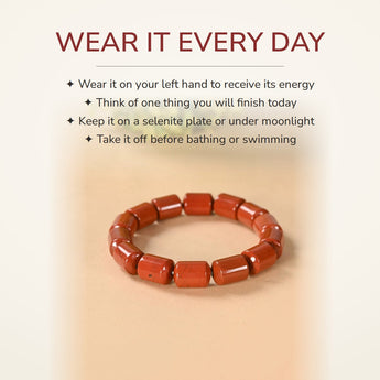 How to wear your Red Jasper Cylinder Bracelet