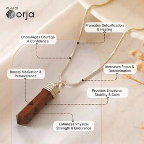 Red Jasper Pencil Pendant - WorldOfOorja