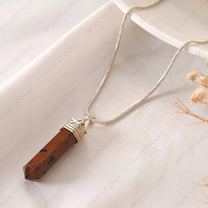 Red Jasper Pencil Pendant - WorldOfOorja