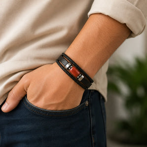 Red Jasper Leather Bracelet – image 3