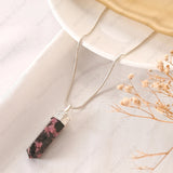 Rhodonite Pencil Pendant - WorldOfOorja