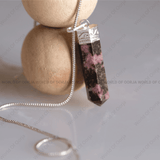 Rhodonite Pencil Pendant - WorldOfOorja