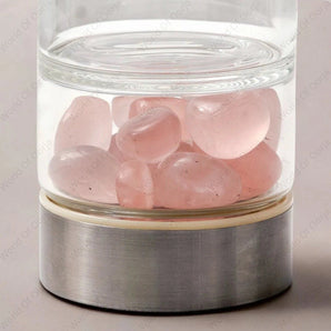 Rose Quartz Crystal Infused Water Bottle - WorldOfOorja