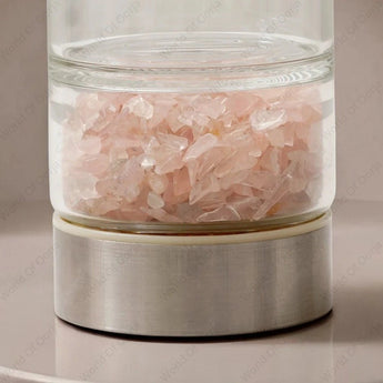Rose Quartz Crystal Infused Water Bottle - WorldOfOorja