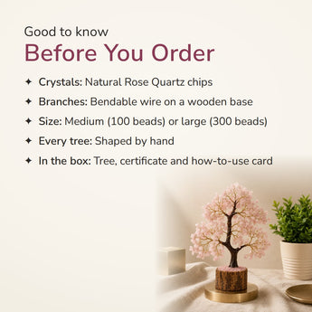 Rose Quartz Crystal Tree – good to know before you order