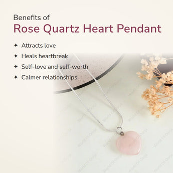Benefits of Rose Quartz Heart Pendant – World of Oorja