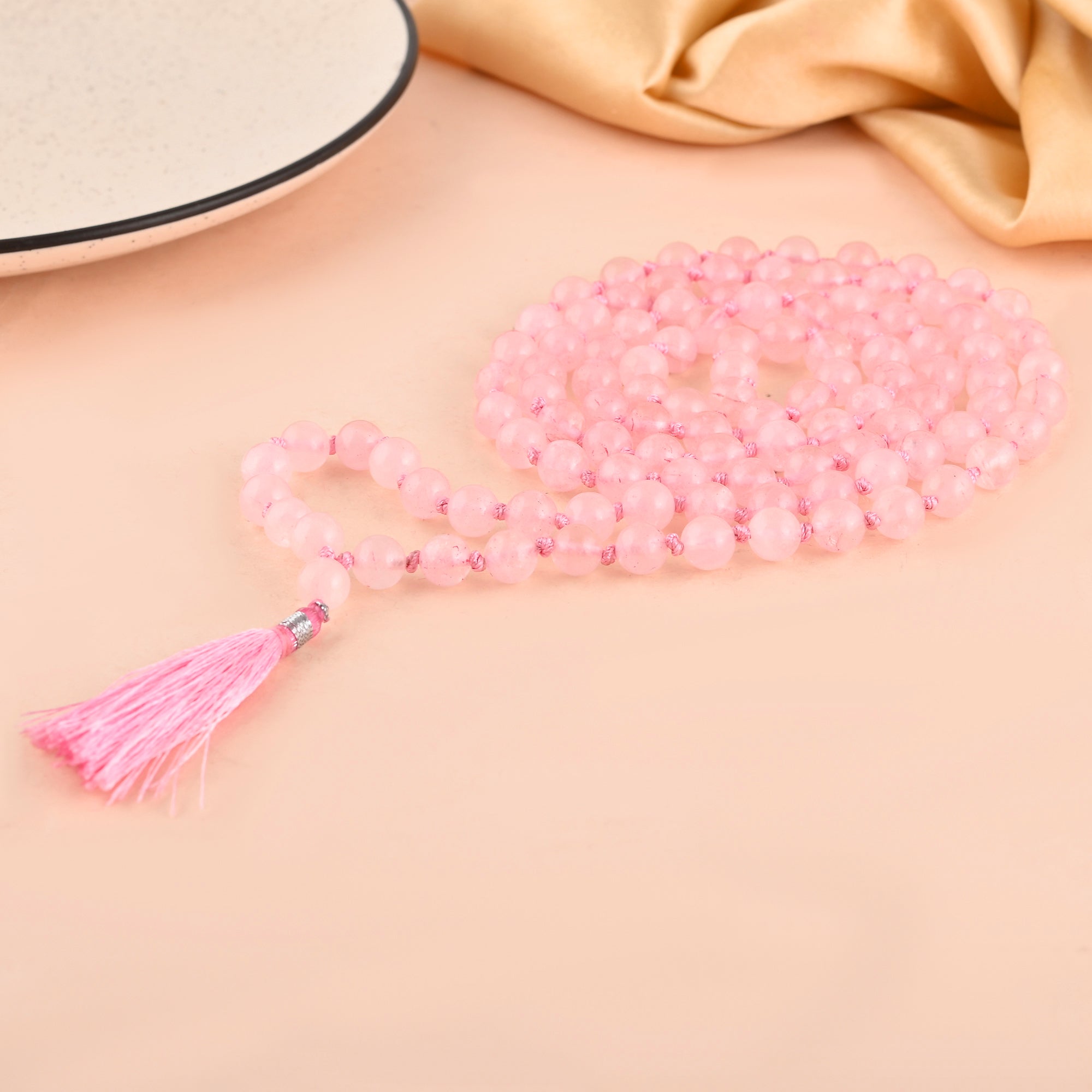 Rose Quartz Mala - WorldOfOorja