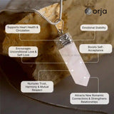 Rose Quartz Pencil Pendant - WorldOfOorja