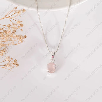 Rose Quartz Pendant - WorldOfOorja