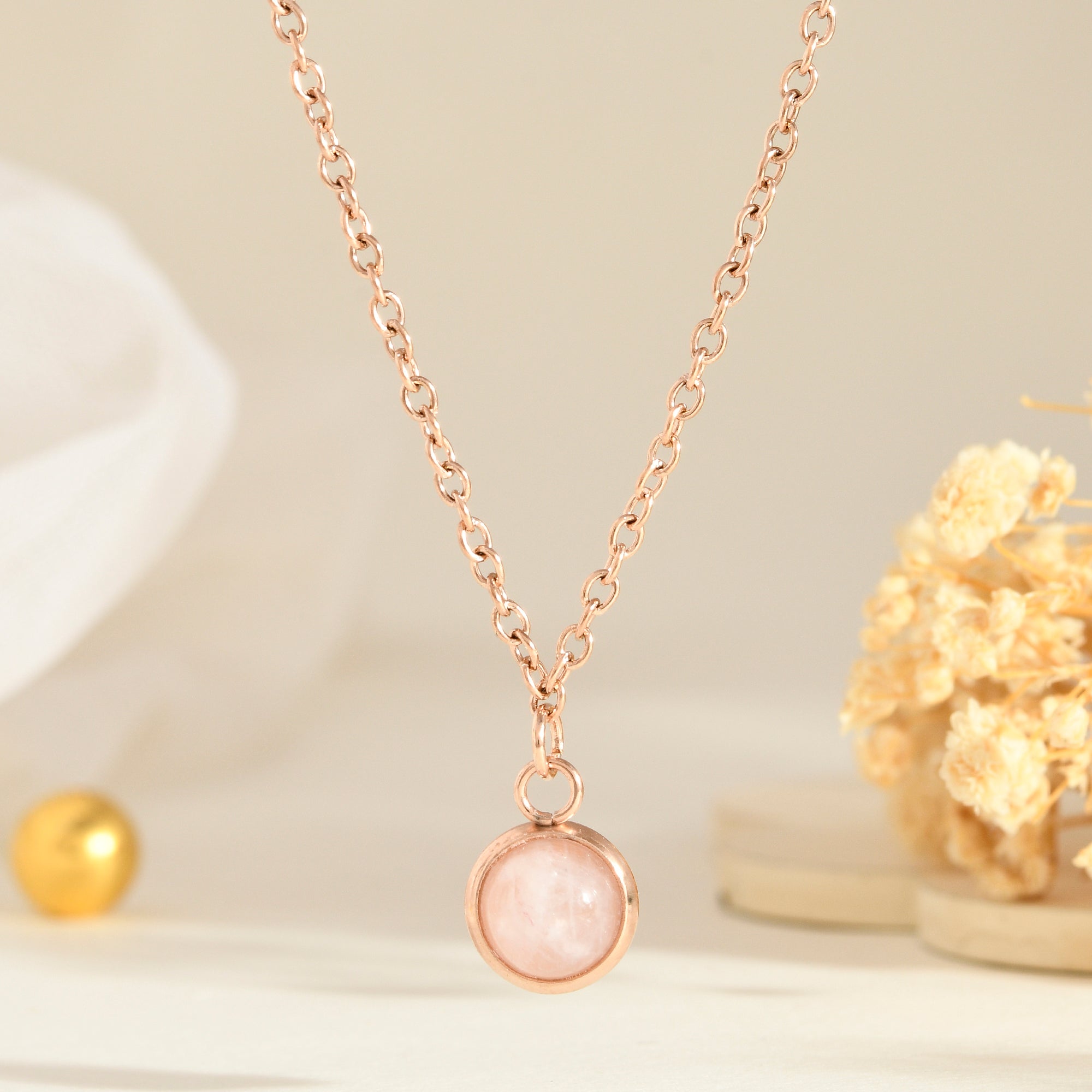 Rose Quartz pendant - WorldOfOorja