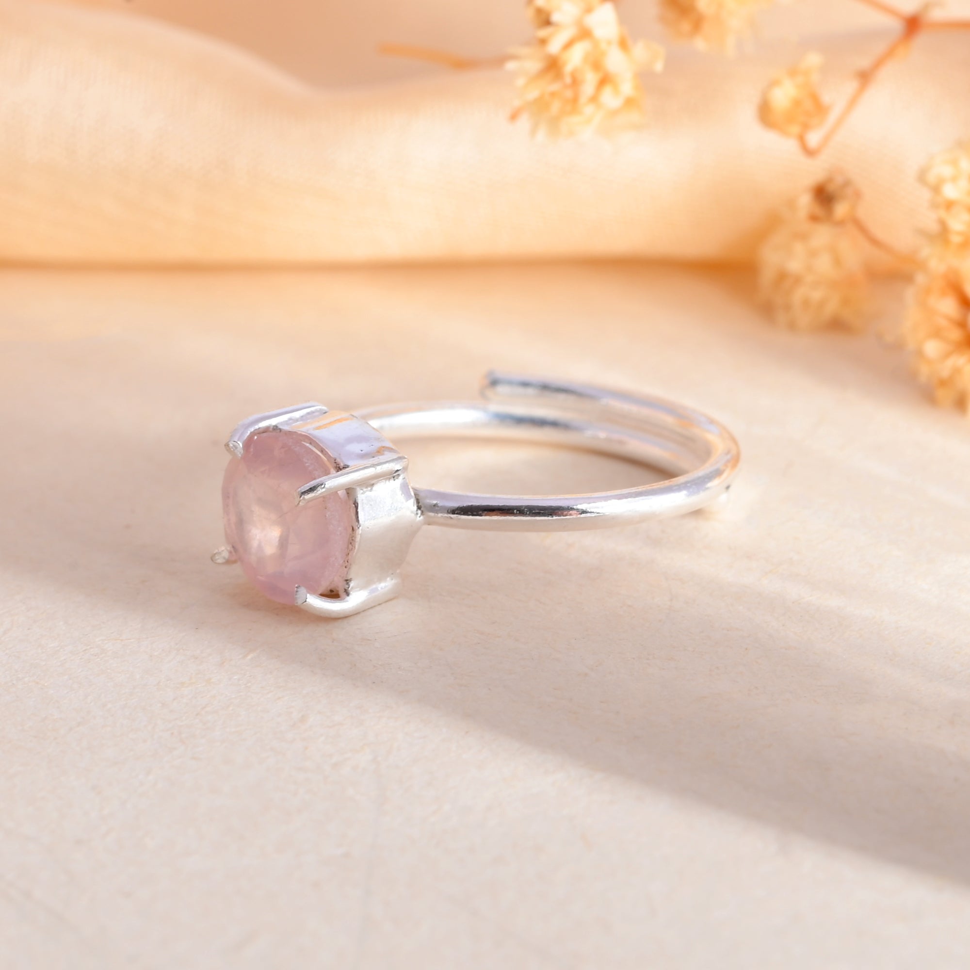 Rose Quartz Ring - WorldOfOorja