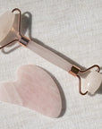 Rose Quartz Roller & Gua Sha Combo - WorldOfOorja