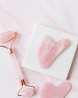 Rose Quartz Roller & Gua Sha Combo - WorldOfOorja